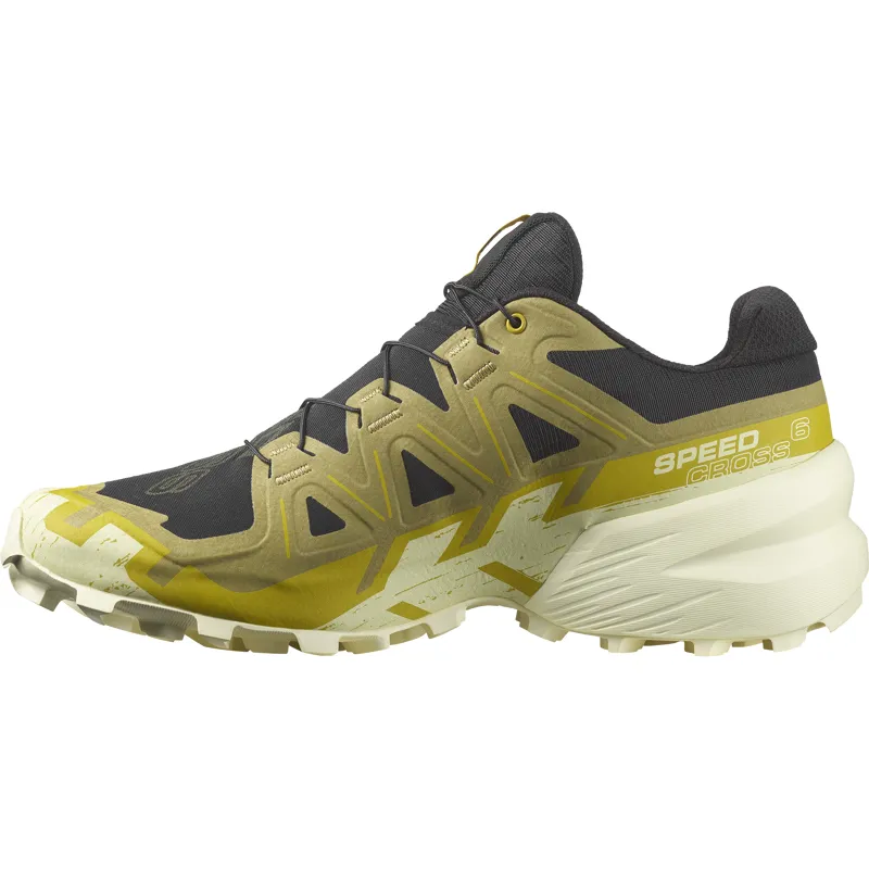 Salomon Speedcross 6 Men's Trail Running Shoe in Black/Cress Green/Transparent Yellow-3